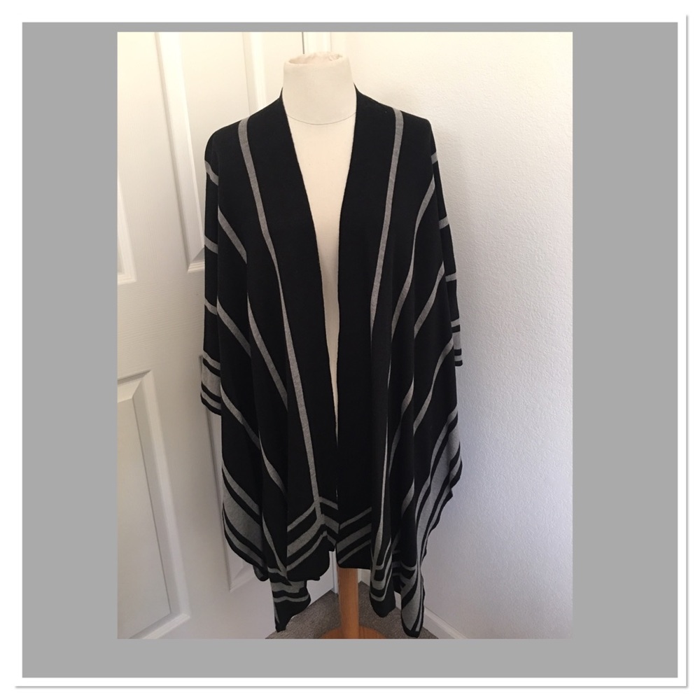 Women’s Black Grey Shawl Wrap One Size Dillards